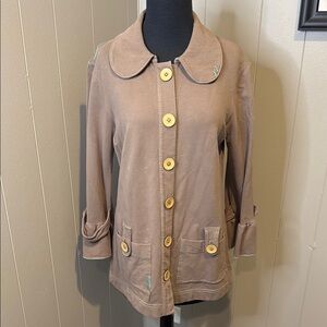 Project E Vintage Women’s Medium Taupe Button-Up Tunic Jacket